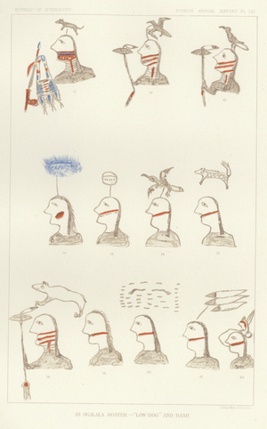 An Ogalala Roster - 'Low-Dog' and Band (colour litho)