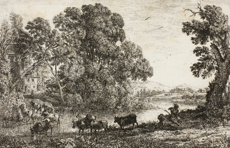 The Cowherd, 1636 (etching on ivory laid paper)