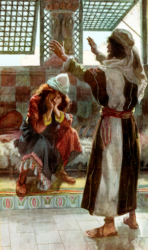 Nathan reproaches David by J James Tissot - Bible
