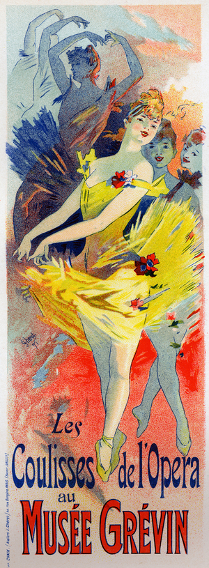 Art. Entertainment. Dancers at the Opera of Paris, France, 1896. (poster)