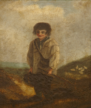 A shepherd boy (oil on canvas)