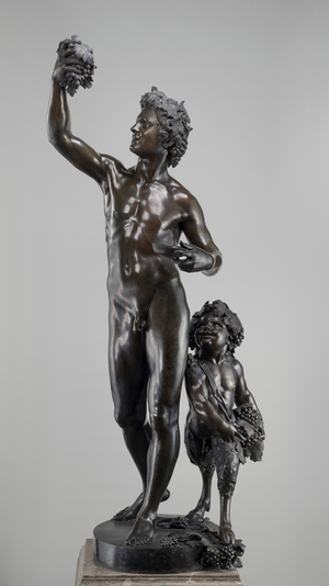 Bacchus and a Faun, 1580-1600 (bronze)