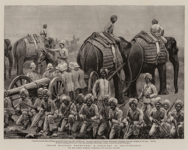 Indian Military Manoeuvres, a Field-Day at Secunderabad (engraving)