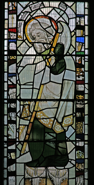 Window W depicting St Matthias (stained glass)