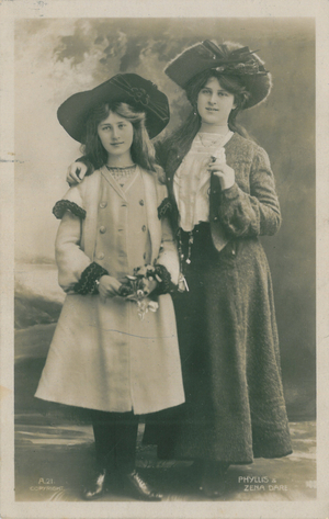 Celebrities of the Stage: Miss Phyllis & Miss Zena Dare, c.1903-08 (b/w photo)