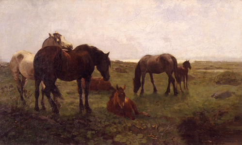 Horses at the beach, 1883 (painting)