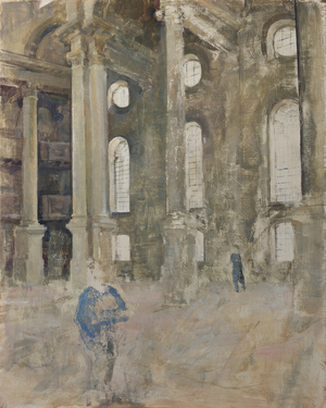 Christchurch Spitalfields, 1984 (Oil on Panel)