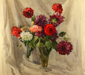 Still Life with Peons, 1972 (watercolour on card)