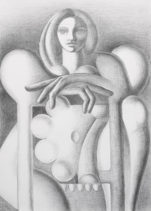 Sitter V, 2022 (charcoal on paper)