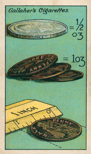 How to measure with coins (chromolitho)