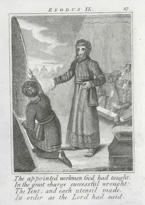 The Rearing of the Tabernacle, Before Christ 1490 Years, Exodus XL (engraving)