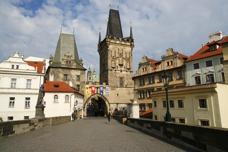 Czech Republic. Prague. Bridge tower at the end of the Charles Bridge on the side of Mala? Strana.