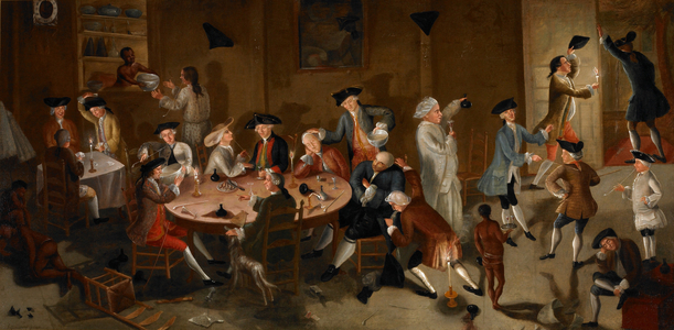 Sea Captains Carousing in Surinam, c.1752-58 (oil on bed ticking)