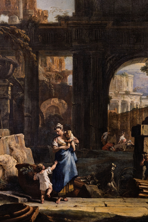 Perspective with ruins and figures, detail, 1720-29 (oil on canvas)
