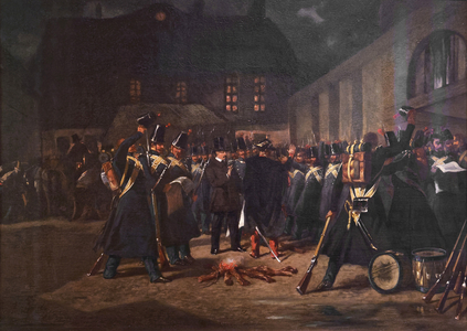 Rally of the National Guard during the coup d'état of 2 December 1851, 1852 (oil on wood)