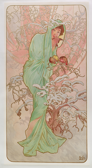 The Seasons: Winter, 1896 (colour litho)