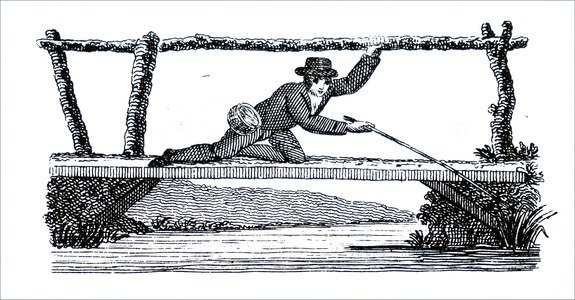 A young boy fishing