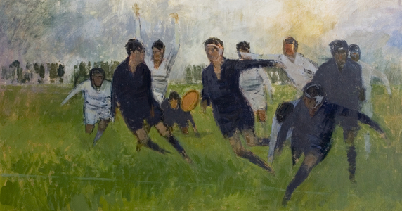 Close Passing among the Forwards, 1961 (vinamol acrylicemulsion on board)