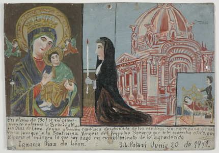 Retablo Dedicated by Ignacio Diaz de Leon, 20 June 1911 (oil on tin)