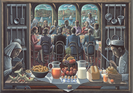 BREAKFAST, 2012 (tinted gesso on canvas)