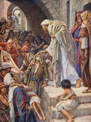 New Testament: Healing the Sick (colour litho)