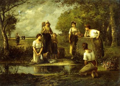 The Laundresses,  (oil on panel)