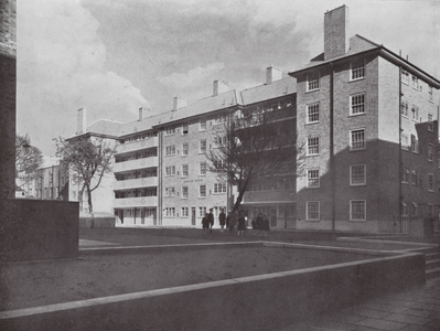 Flats, 1930s: London, Richmond Grove, Islington, Marquis of Northampton Estate (b/w photo)