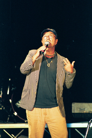 Lucio Dalla at Monza, Music Grand Prix, Italy, 1999 (photo)