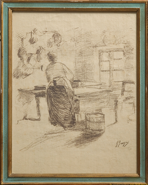 In the kitchen (litho)