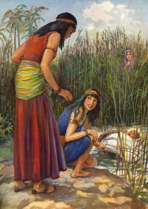 Moses is found in the bulrushes