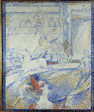 Sketch for the circus (painting on canvas)