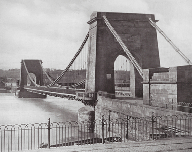 Scotland: Suspension Bridge, Montrose (b/w photo)