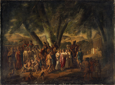Antique subject: procession to a temple, 1866 (oil on canvas)