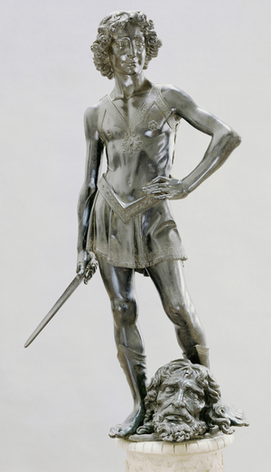 Young David with the head of Goliath (bronze)