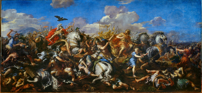 The Battle of Alexander against King Dareios III of Persia, Battle of Issos (painting on canvas)