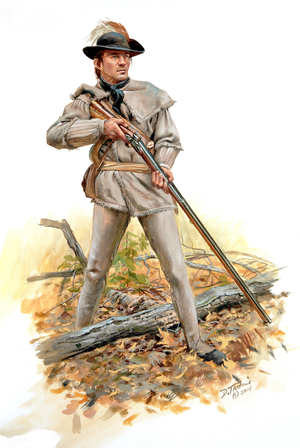 Continental Army, Morgan's Rifle Corps 1777, 2014 (w/c & gouache on paper)