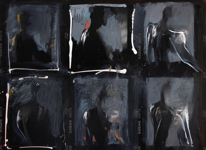 Sculpture Sequence 23A, 2024 (oil on silver gelatin print mounted on aluminium)