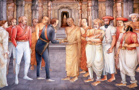 Sri Lanka: Return of the Tooth, depicted in a mural in the Temple of the Tooth, Kandy