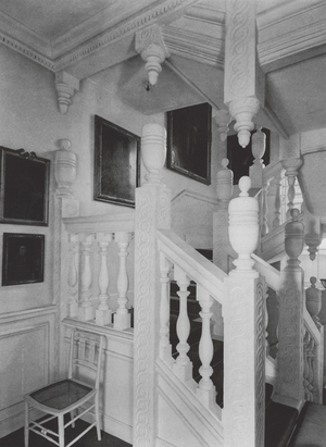 Staircase from Lees Court, Kent (b/w photo)