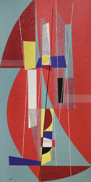 Themes with variations, 1954 (mixed media on canvas)