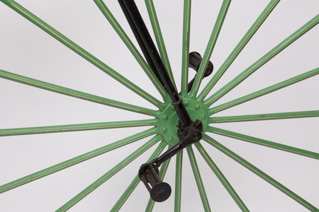 Front wheel assembly of a Velocipede early bicycle, c.1875 (photo)