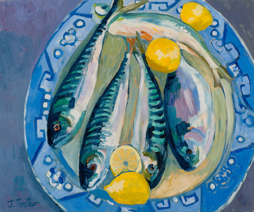 Mackerel, (oil on canvas) 