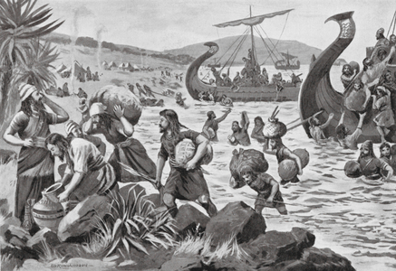 Colonization of Cyprus by the Phoenicians (litho)