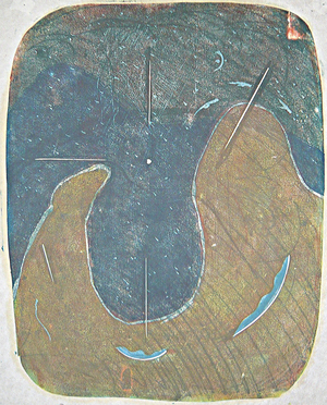 tabla one, 2012 (linoprint)