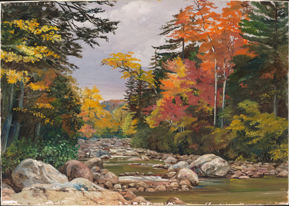 Autumn tints in the White Mountains, New Hampshire, United States, 1871 (oil on board)