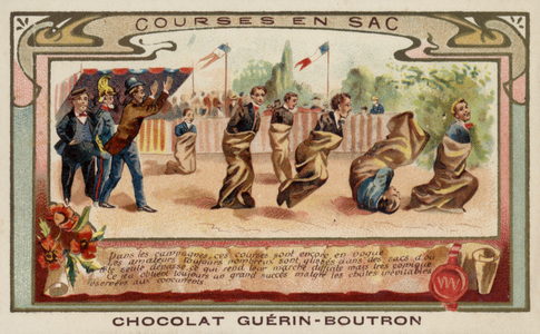 Sack race (chromolitho)