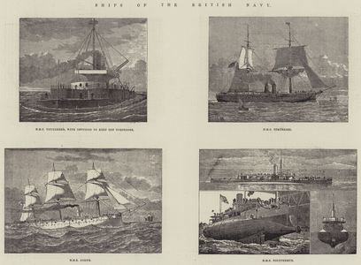 Ships of the British Navy (litho)