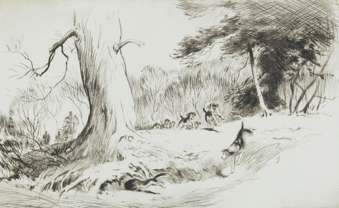 Escape to earth (etching)