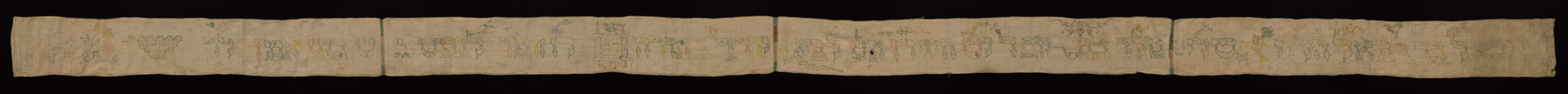 Torah Binder (Wimpel), 1709 (multicolored silk embroidery on linen)