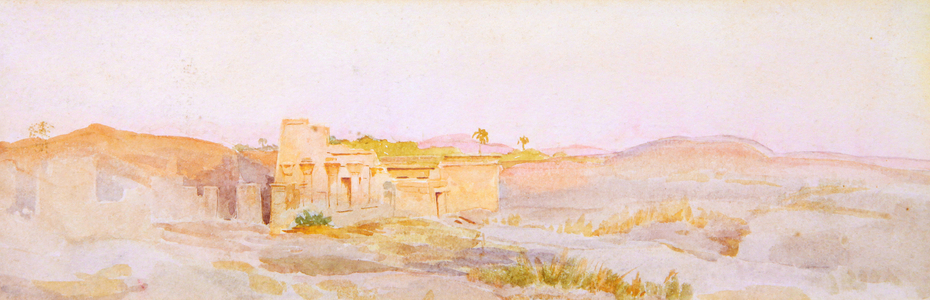 Qurnah, Luxor Mortuary Temple of Sety I (watercolour)